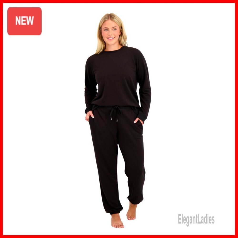 French Terry Jogger Lounge Set, 2-Piece Pullover & Pants, Cozy Travel Sweatsuit